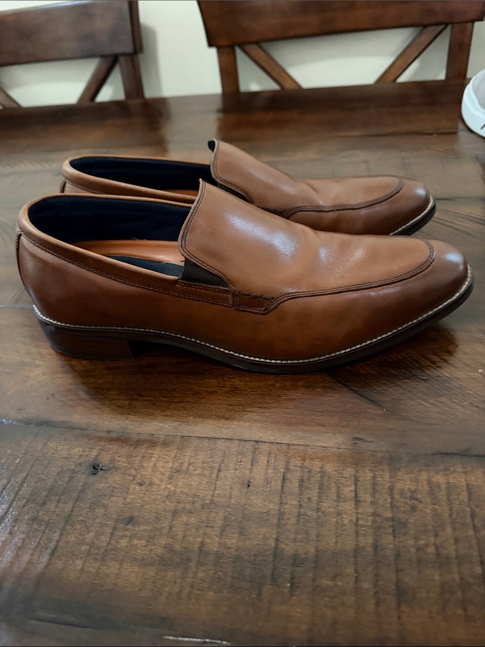 Cole Haan Tan Leather Slip-On Loafers